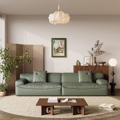 Minimalist Genuine Leather Sofa view 1