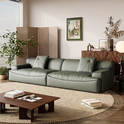 Minimalist Genuine Leather Sofa view 2