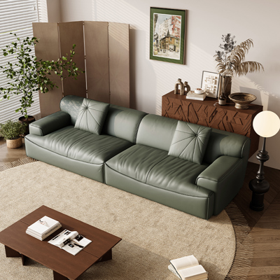 Minimalist Genuine Leather Sofa view 3