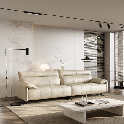 Minimalist Genuine Leather Sofa view 3