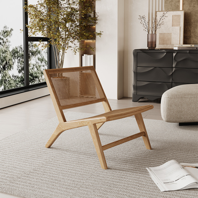Rattan Back Lounge Chair view 3