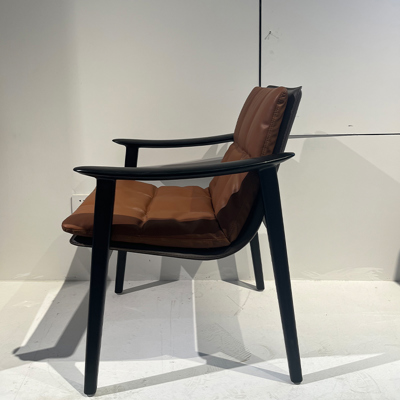 Saddle Leather Lounge Chair view 1