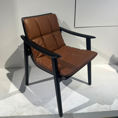 Saddle Leather Lounge Chair view 3