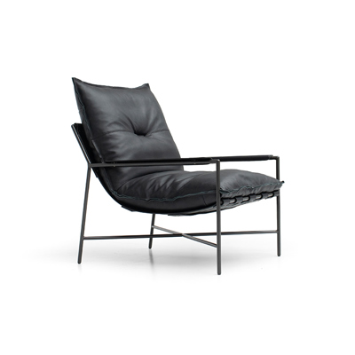 Saddle Leather Lounge Chair view 1