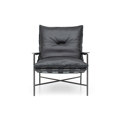 Saddle Leather Lounge Chair view 2