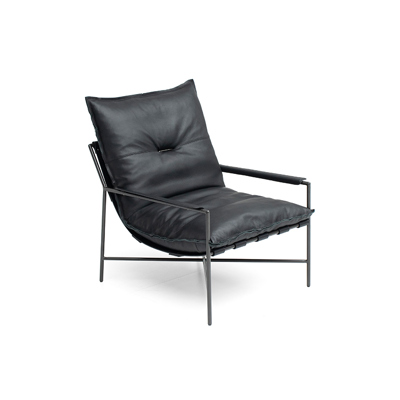 Saddle Leather Lounge Chair view 3