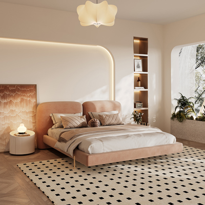 Stone Frosted Fabric Bed view 2