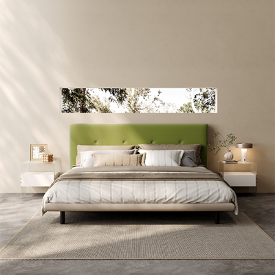 Biscuit Button-Tufted Bed view 2