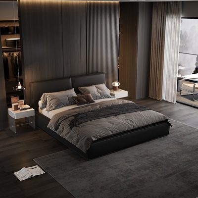 Tofu Block Leather Bed view 1
