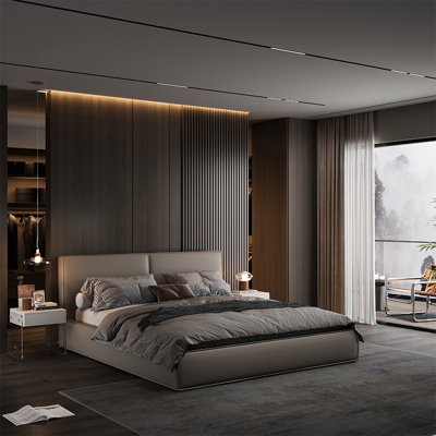 Tofu Block Leather Bed view 4