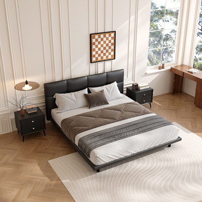 Block Leather Bed view 2