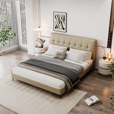 Button-Tufted Bed view 1