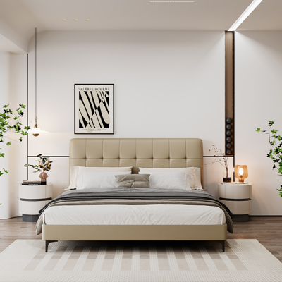 Button-Tufted Bed view 2