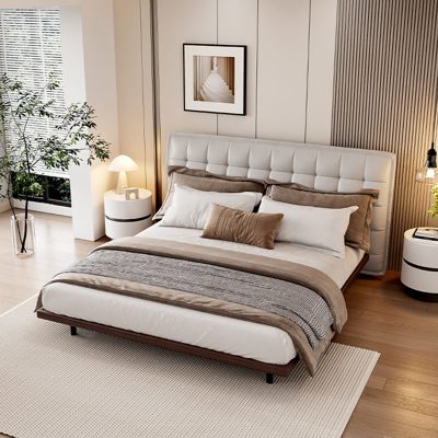 Wide-Screen Button-Tufted Bed view 1