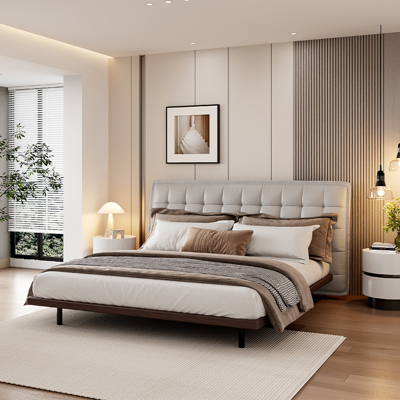 Wide-Screen Button-Tufted Bed view 3