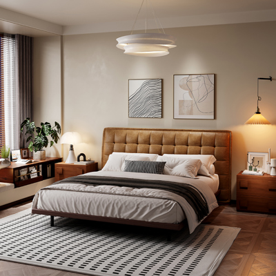 Button-Tufted Bed view 3