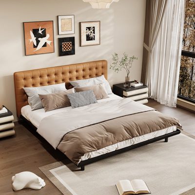 Button-Tufted Bed view 1