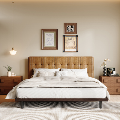 Waxed Leather Bed view 2