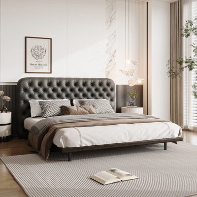 Button-Tufted Bed view 1