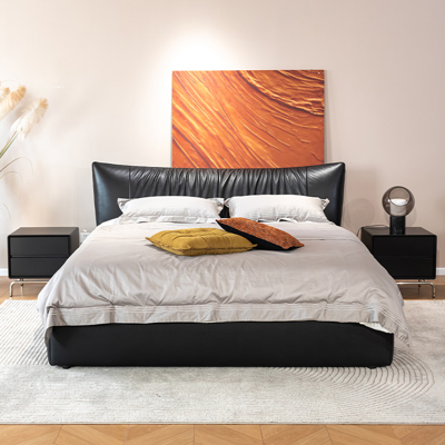 Floor-Standing Genuine Leather Bed view 2
